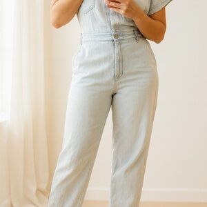 Zara Light Blue Women's Denim Overalls